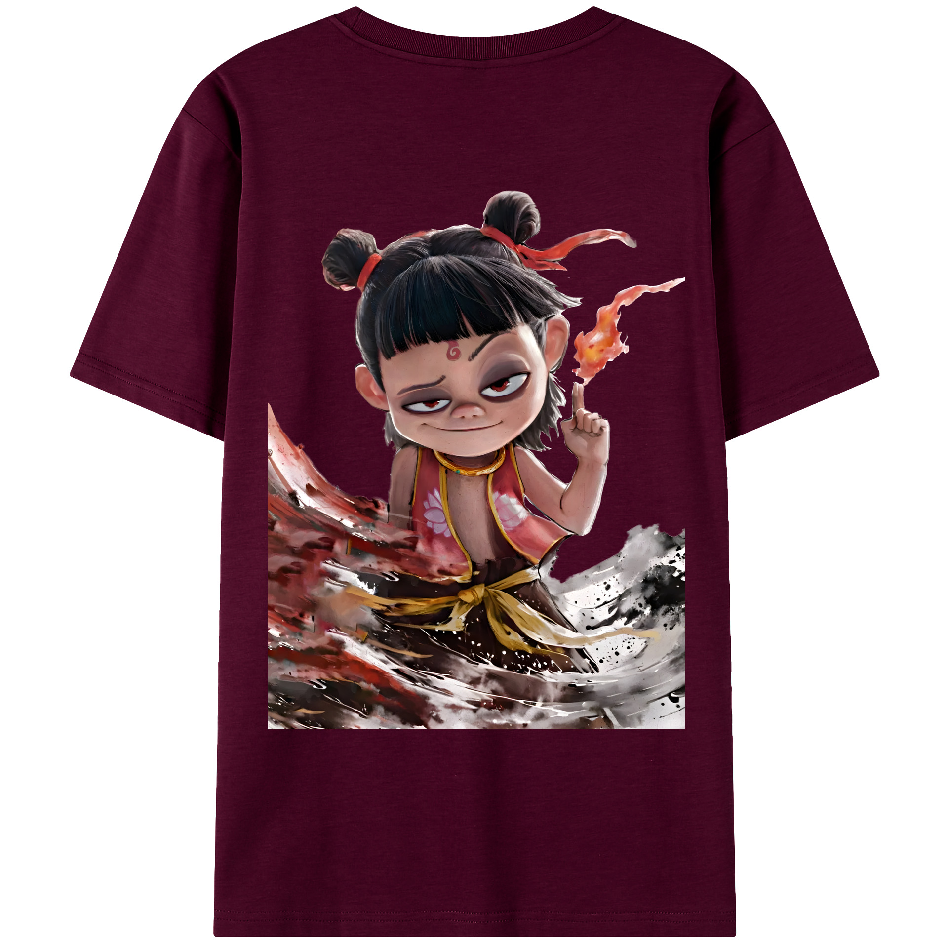 （画像用） Ne Zha 2 ナタ 魔童の大暴れ レディース半袖Tシャツ(バックプリント)